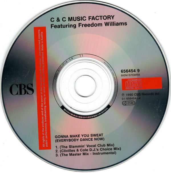 C + C Music Factory Featuring Freedom Williams : Gonna Make You Sweat (Everybody Dance Now) (CD, Maxi)