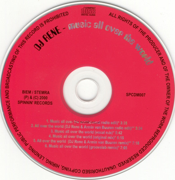 DJ Rene : Music All Over The World (CD, Maxi)