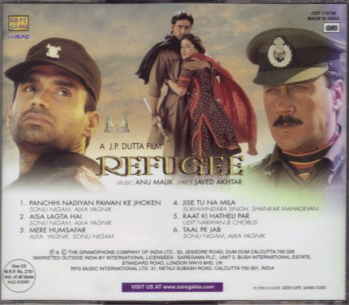 Anu Malik, Javed Akhtar : Refugee (CD, RP)
