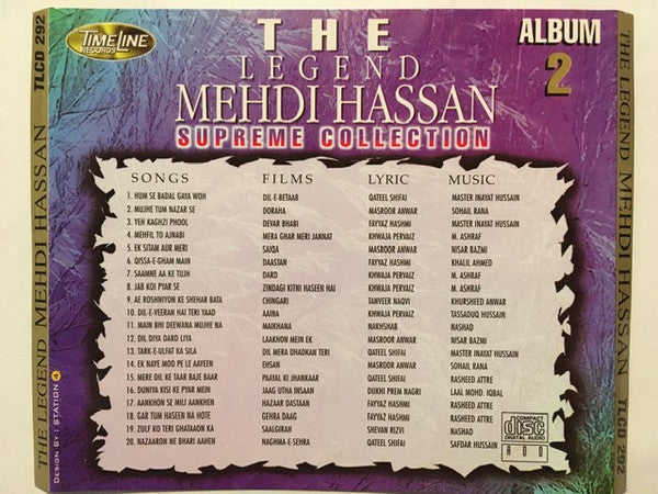 Mehdi Hassan : The Legend Mehdi Hassan Supreme Collection (CD, Comp)
