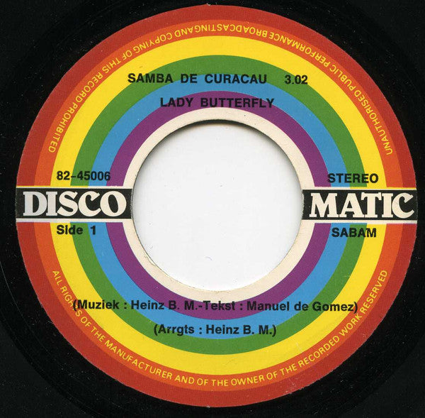 Lady Butterfly : Samba De Curaçao (7", Single)