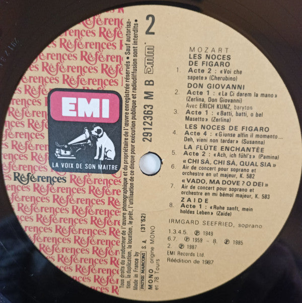 Irmgard Seefried : Airs d'Opéras et Mélodies (2xLP, Comp, Mono)