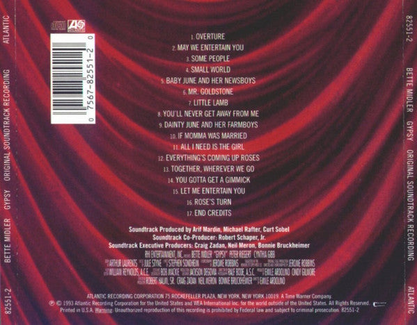 Bette Midler : Gypsy (Original Soundtrack Recording) (CD, Album)