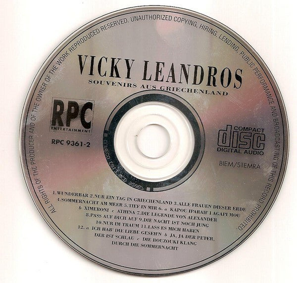 Vicky Leandros : Souvenirs Aus Griechenland (CD, Album, RE)
