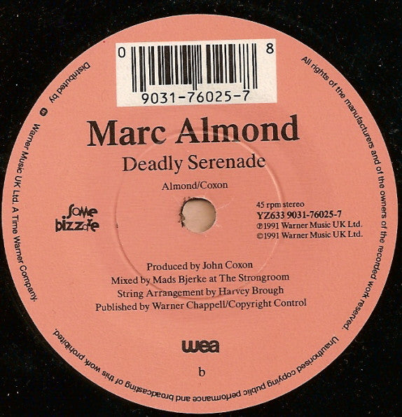 Marc Almond : My Hand Over My Heart (7", Single)
