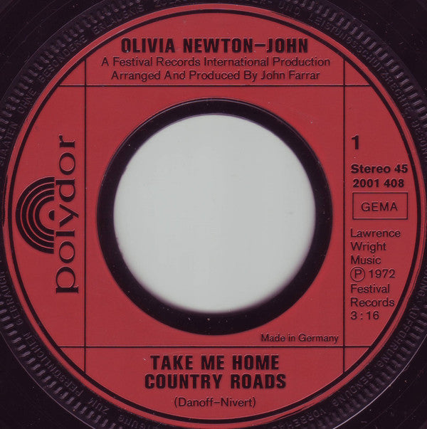 Olivia Newton-John : Take Me Home Country Roads (7")