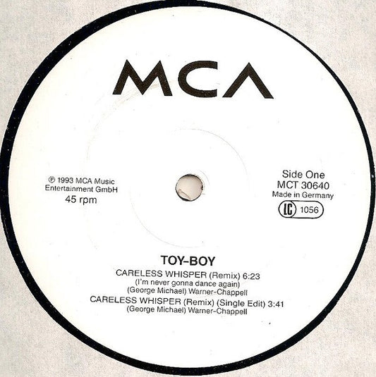 Toy Boy : Careless Whisper (Remix) (12", S/Sided, Promo)