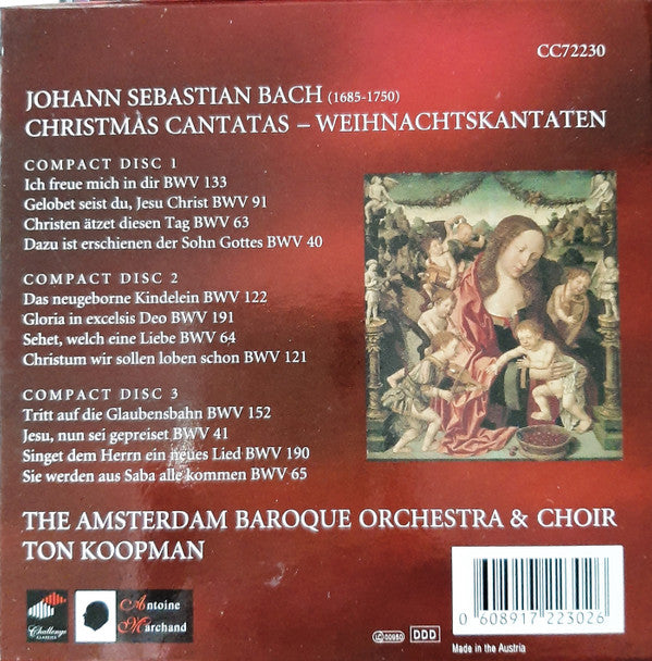 The Amsterdam Baroque Orchestra And Choir, Ton Koopman : J.S.Bach: Christmas Cantatas/Weihnachtskantaten (3xCD)