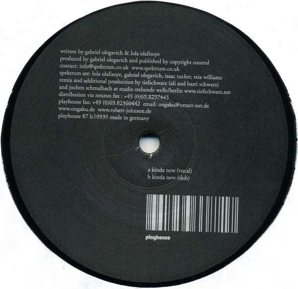 Spektrum : Kinda New (Tiefschwarz Mixes) (12", Pic)