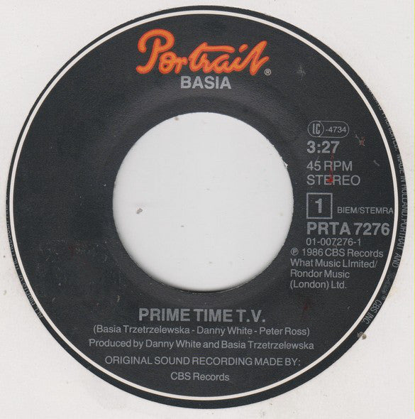 Basia : Prime Time TV (7", Single)