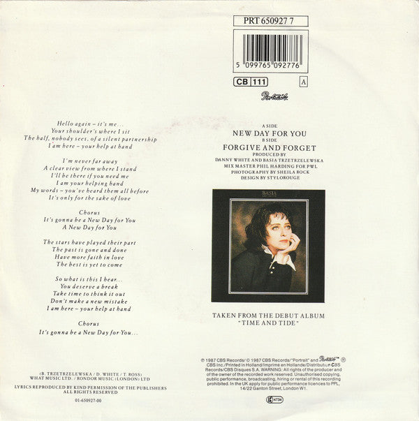 Basia : New Day For You (7", Single)