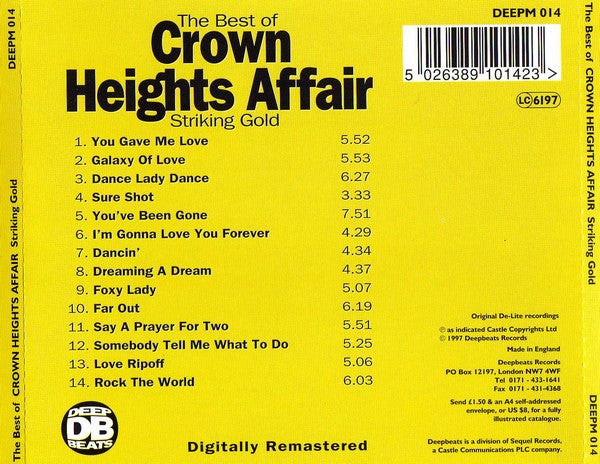 Crown Heights Affair : The Best Of Crown Heights Affair (Striking Gold) (CD, Comp, RM)