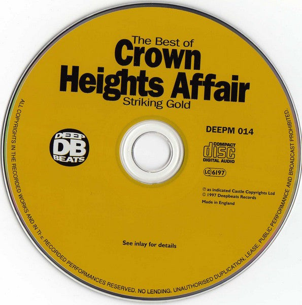 Crown Heights Affair : The Best Of Crown Heights Affair (Striking Gold) (CD, Comp, RM)