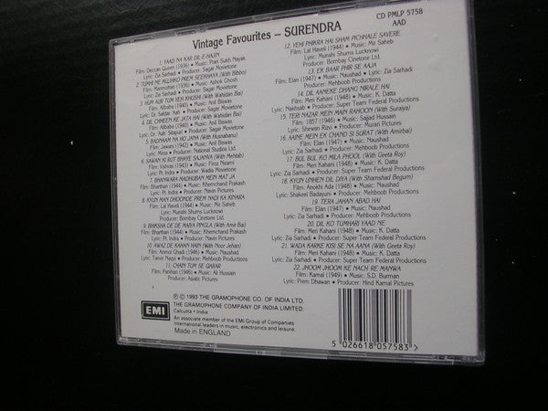Surendra : Vintage Favourites (CD, Album)