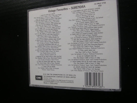 Surendra : Vintage Favourites (CD, Album)