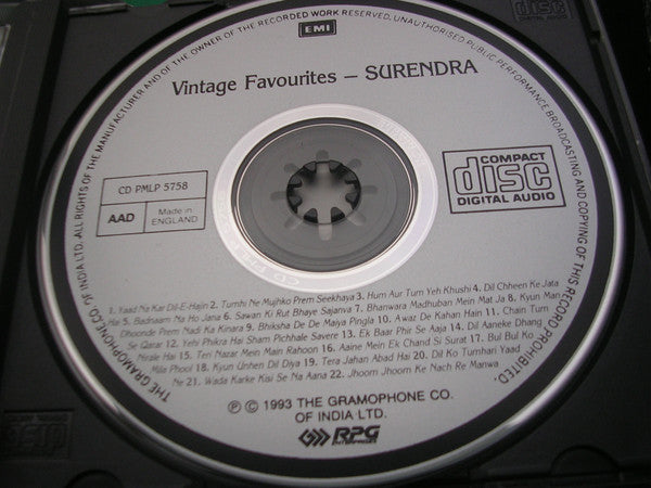 Surendra : Vintage Favourites (CD, Album)