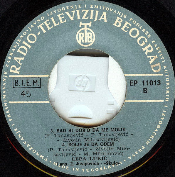 Lepa Lukić : Pevam I Tugujem (7", EP)