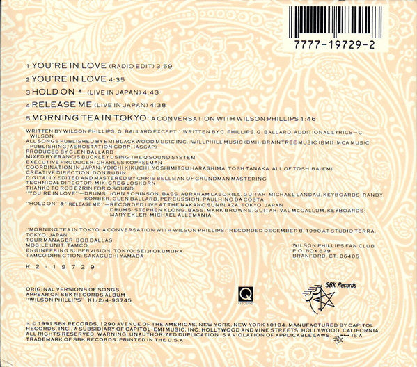 Wilson Phillips : You're In Love (CD, Maxi, dig)