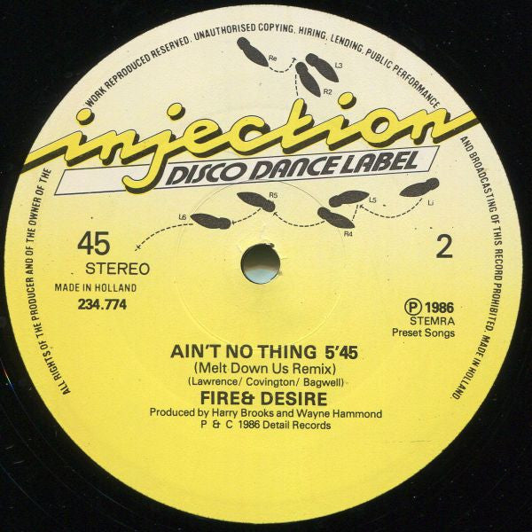 Fire & Desire : Ain't No Thing (12")