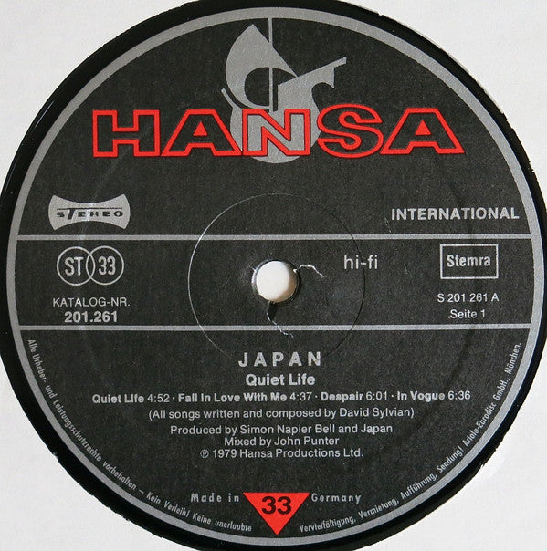 Japan : Quiet Life (LP, Album, M/Print, RE, Gat)