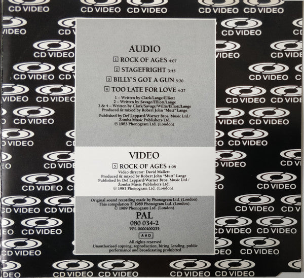 Def Leppard : Rock Of Ages (CDV, 5", Single, PAL)