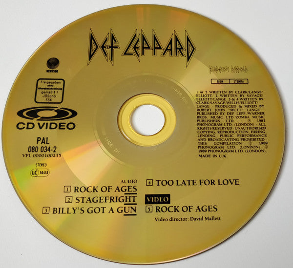 Def Leppard : Rock Of Ages (CDV, 5", Single, PAL)