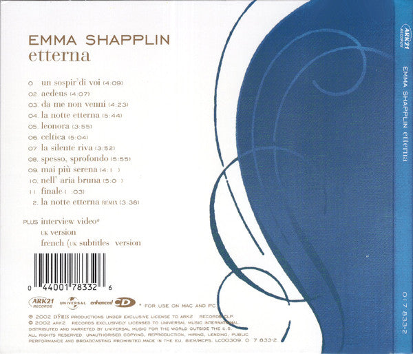 Emma Shapplin : Etterna (CD, Album, Enh, Dig)