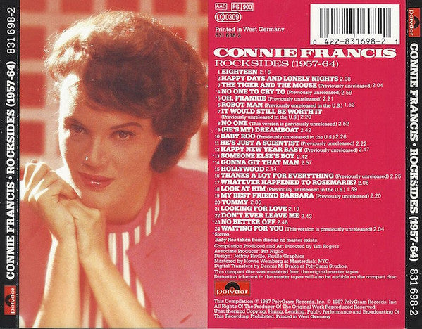 Connie Francis : Rocksides (1957-64) (CD, Comp)