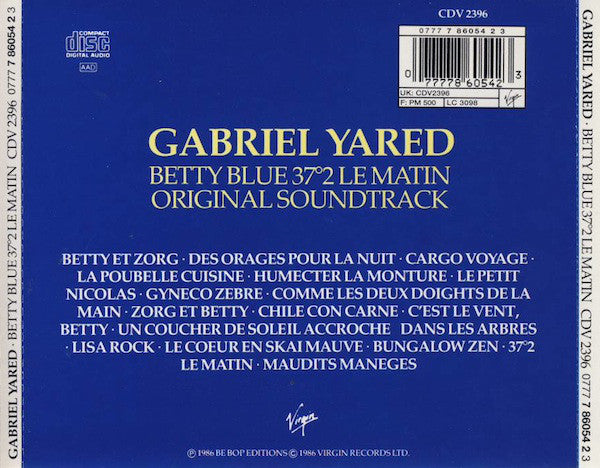 Gabriel Yared : Betty Blue (37°2 Le Matin) (CD)