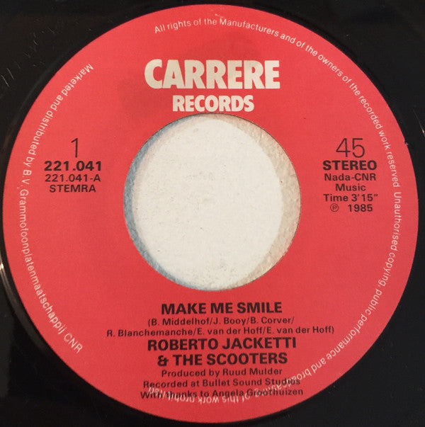 Roberto Jacketti & The Scooters : Make Me Smile (7", Single)