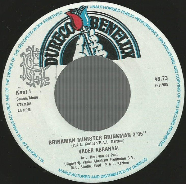 Vader Abraham : Brinkman, Minister Brinkman........ (7", Single)