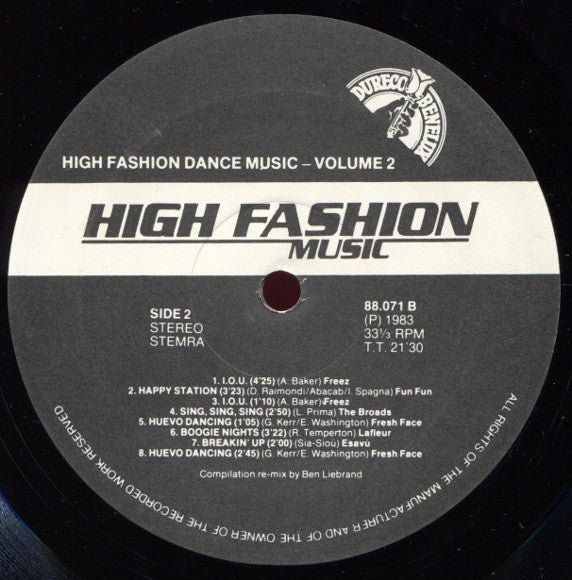 Various : High Fashion Dance-Music - Volume 2 (Non Stop Dance Remix) (LP, Mixed)