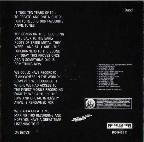 Anvil : Past And Present - Live In Concert (CD, Album)