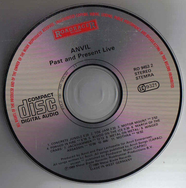 Anvil : Past And Present - Live In Concert (CD, Album)
