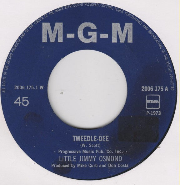 Jimmy Osmond : Tweedle-Dee (7", Single)