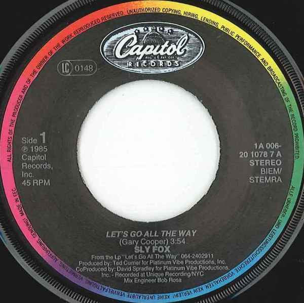 Sly Fox : Let's Go All The Way (7", Single)
