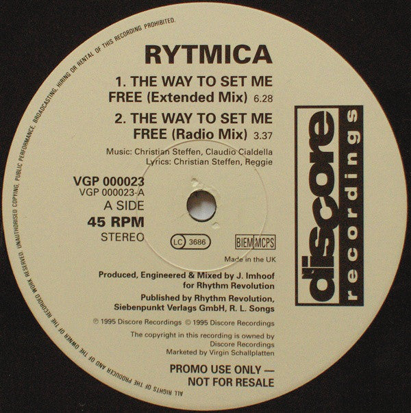Rytmica : The Way To Set Me Free (12", Promo)