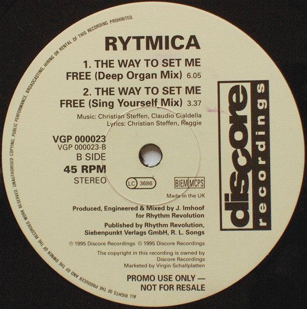 Rytmica : The Way To Set Me Free (12", Promo)
