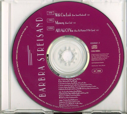 Barbra Streisand : With One Look (CD, Single)