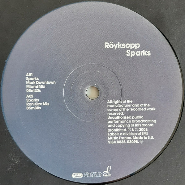 Röyksopp : Sparks (12")