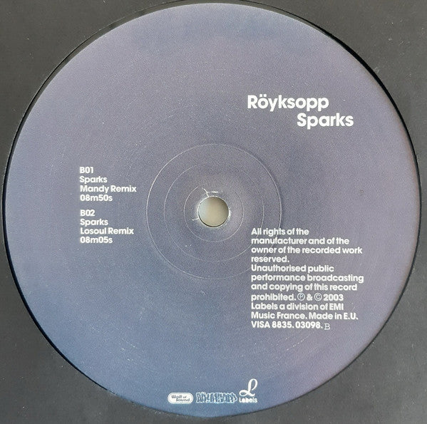 Röyksopp : Sparks (12")