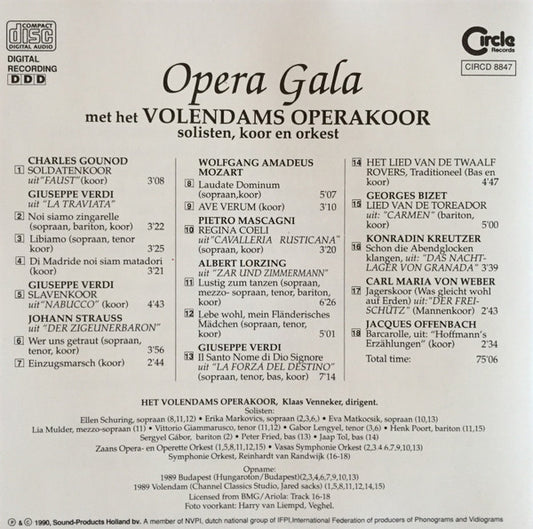 Het Volendams Opera Koor : Opera Gala Met Het Volendams Operakoor (CD, Comp)