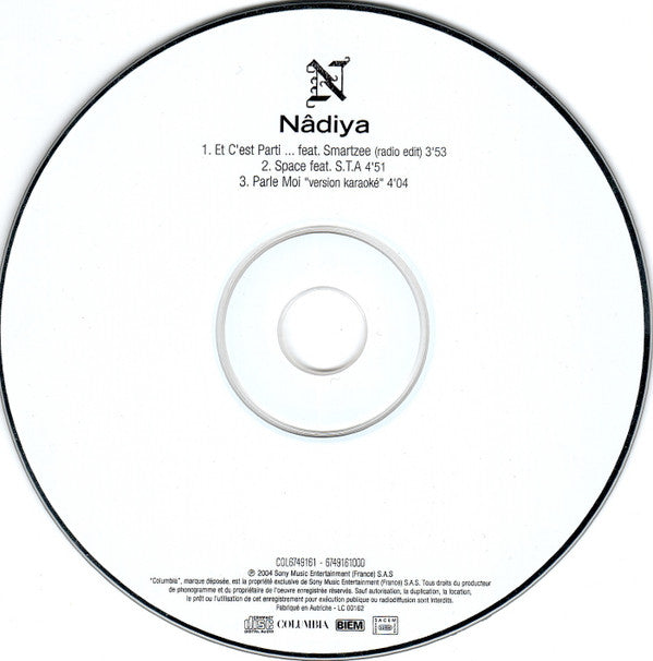 Nâdiya Feat. Smartzee : Et C'est Parti (CD, Single)