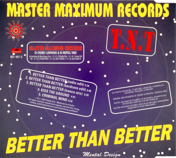 T.N.T. : Better Than Better (CD, Maxi)