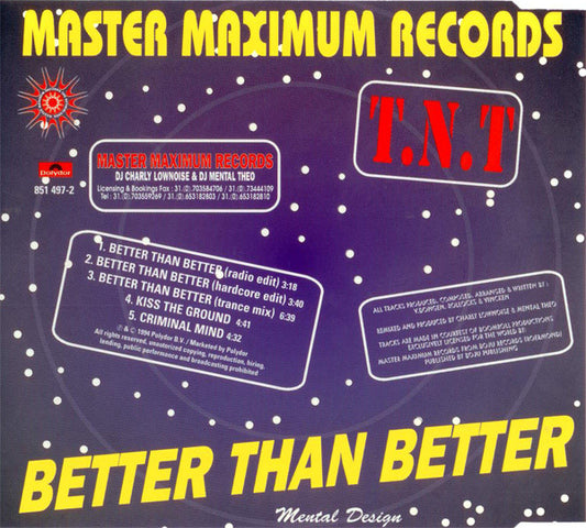 T.N.T. : Better Than Better (CD, Maxi)