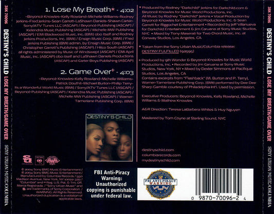 Destiny's Child : Lose My Breath (CD, Single)