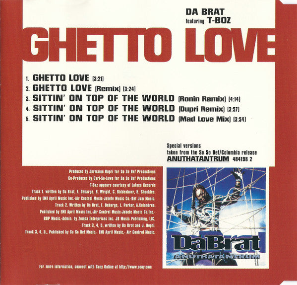 Da Brat Featuring T-Boz : Ghetto Love (CD, Maxi)
