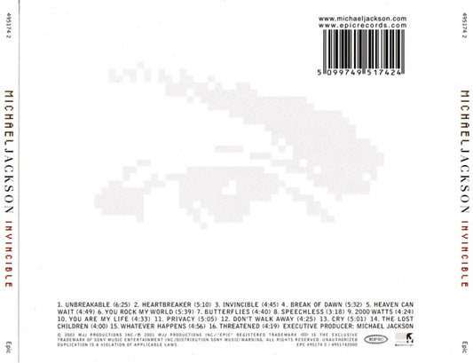 Michael Jackson : Invincible (CD, Album, CD-)