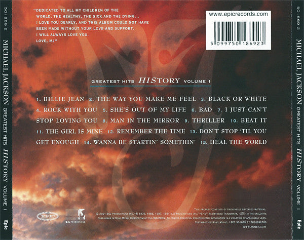 Michael Jackson : Greatest Hits - HIStory Volume I (CD, Comp, RM, CD )