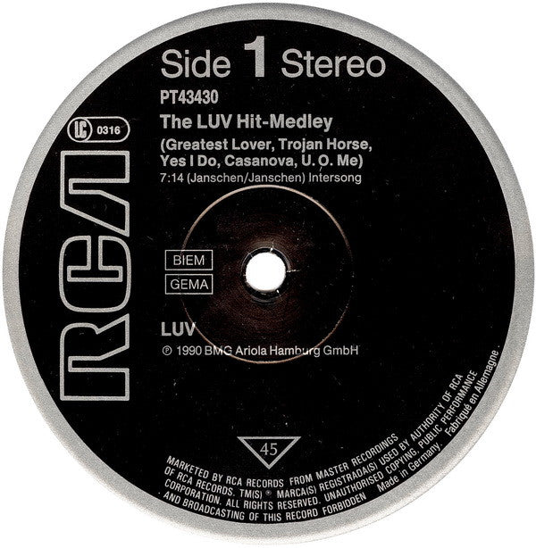 Luv' : Luv Hit-Medley (12", Maxi)